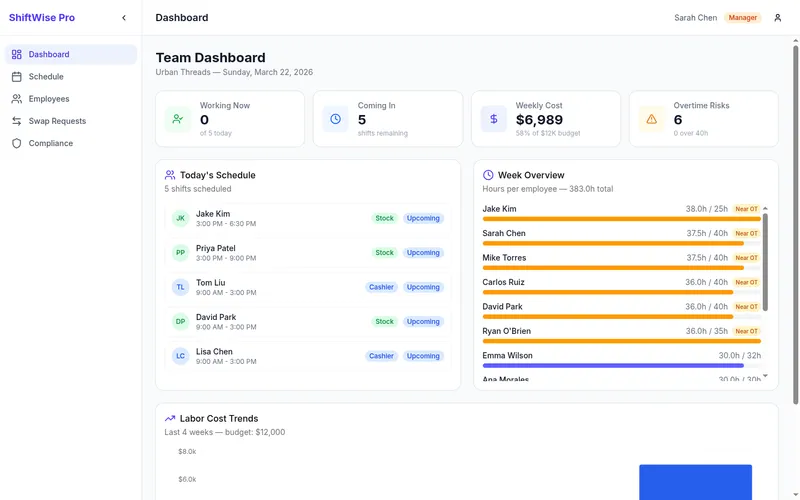 ShiftWise Pro screenshot